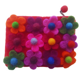 12 FLOWERS FELT PURSE