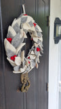 Christmas Door Wreath-Handmade Leafs & Berry Door Wreath