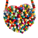 GIRLS FELT BALLS HEART BAG