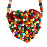 GIRLS FELT BALLS HEART BAG