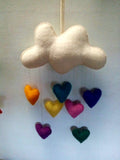 BABY CRIB MOBILE RAINBOW HEARTS